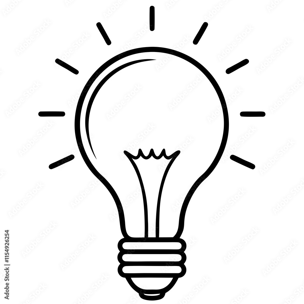 Lightbulb Idea Line Art Vector Design Lightbulb Idea Line Art Vector Design