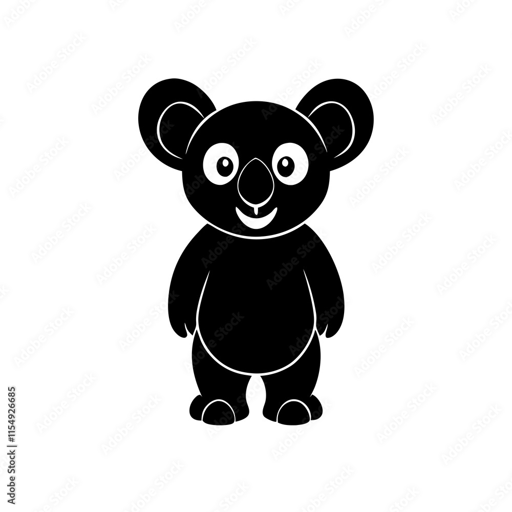 Naklejka premium Koala cartoon vector silhouette
