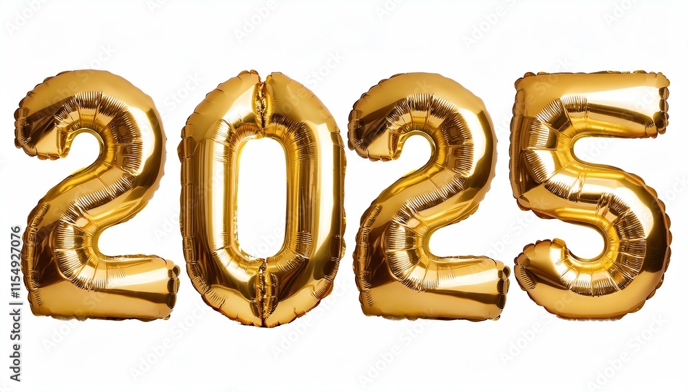 Golden balloons display the year Golden balloons display the year