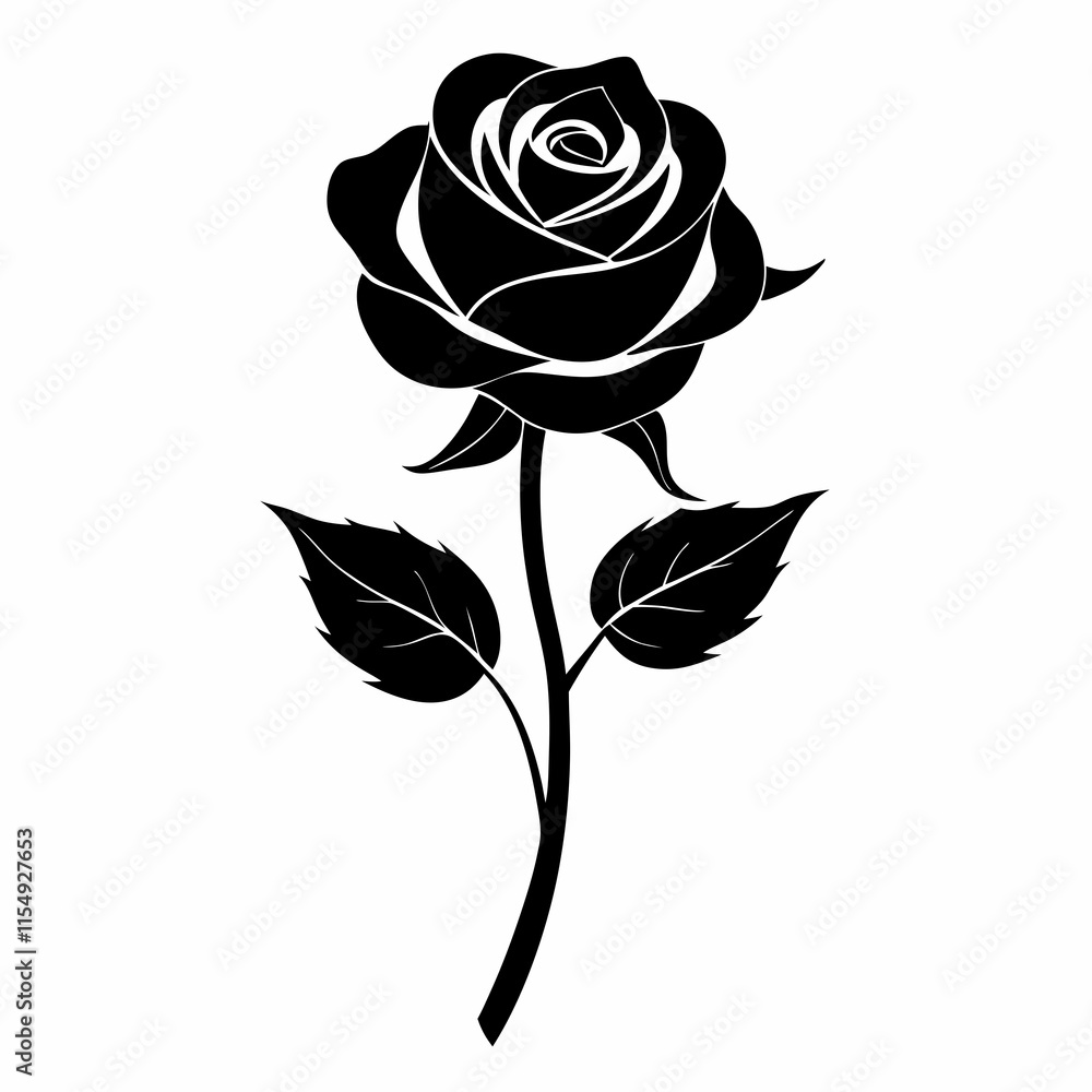 Rose Whisper art vector black