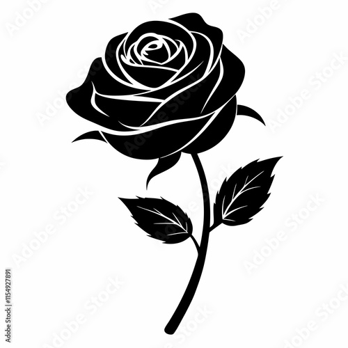 Rose Whisper art vector black