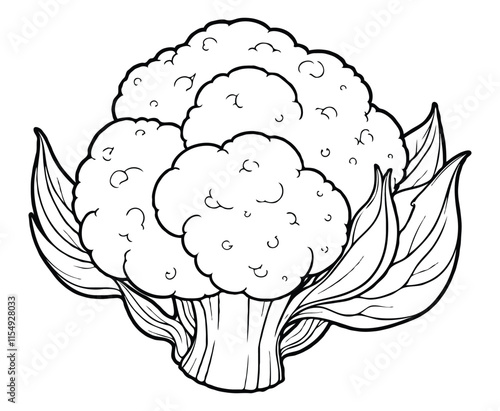 Cauliflower Vegetable Coloring Page for Kids