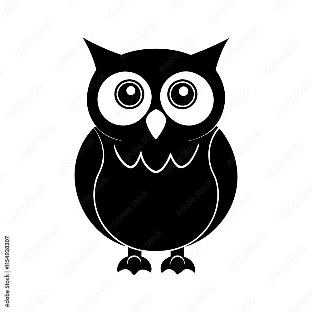 Owl cartoon vector silhouette Owl cartoon vector silhouette