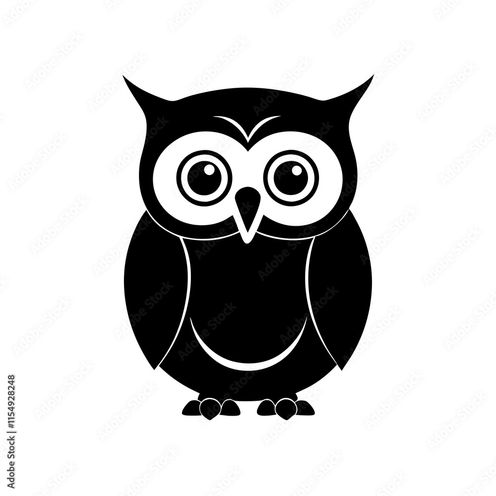 Owl cartoon vector silhouette Owl cartoon vector silhouette