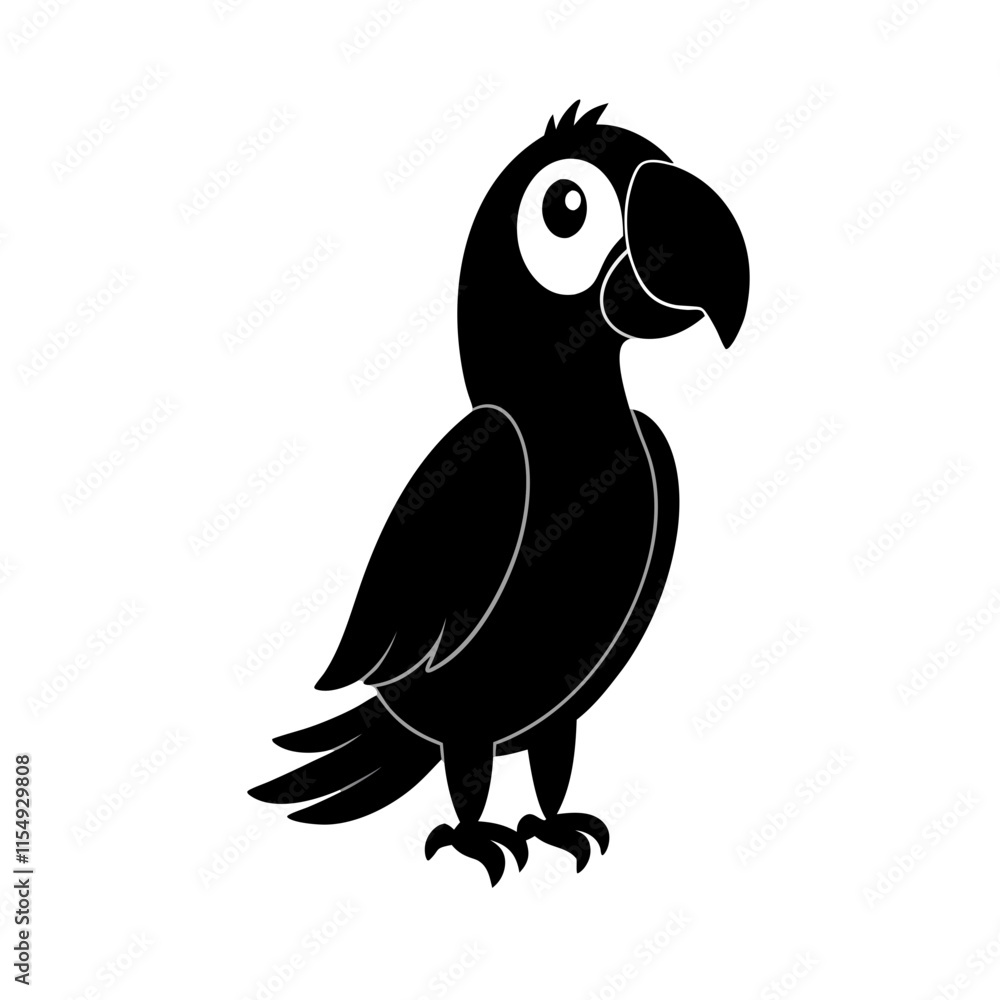Obraz premium Parrot cartoon vector silhouette