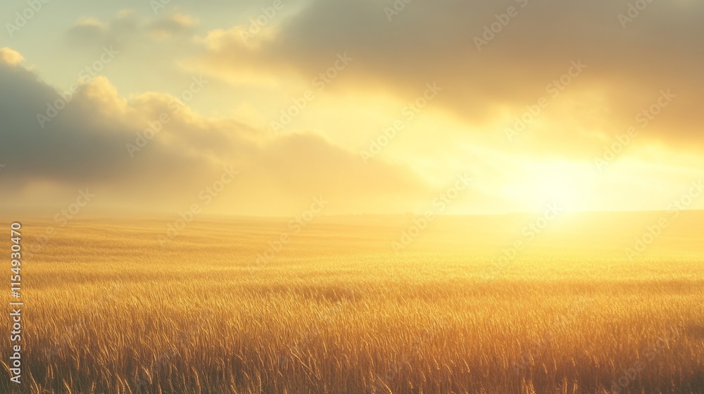 Soft Light Over Open Sky and Golden Field Soft Light Over Open Sky and Golden Field