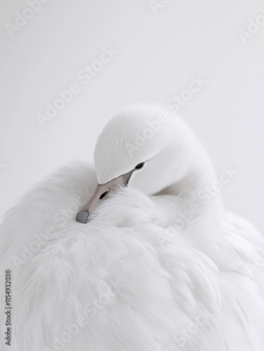 close up of a white swan