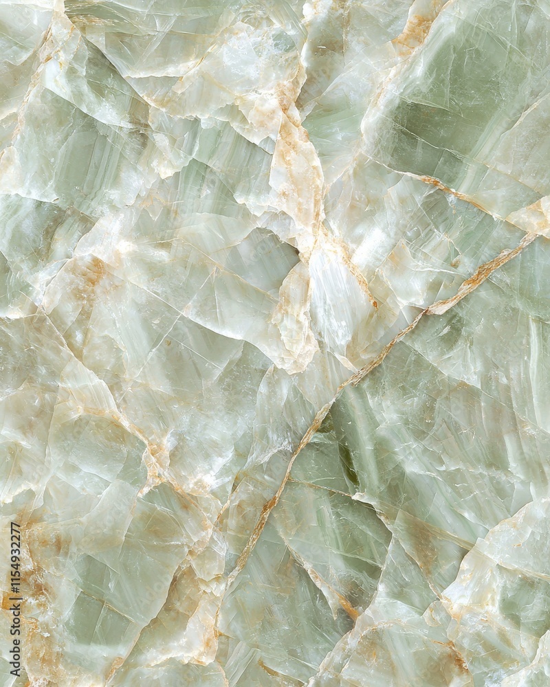 Fototapeta premium Polished garnierite texture natural stone marble surface soft green close-up elegant design
