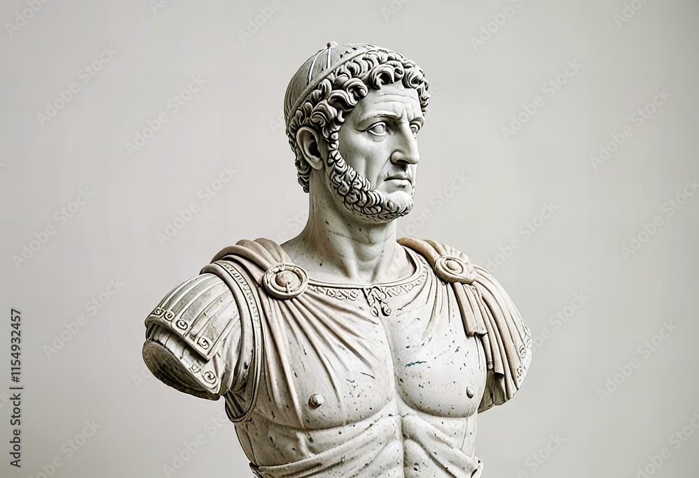 Obraz premium Roman emperor statue on a white background.
