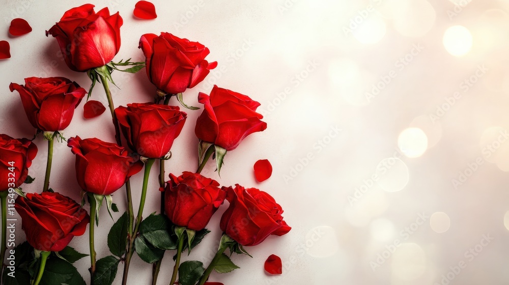 Valentine's Day or Wedding Background with Beautiful Roses. Concept for a romantic party invitation or love message. Premium and luxurious Ai-Generative. Valentine's Day or Wedding Background with Beautiful Roses. Concept for a romantic party invitation or love message. Premium and luxurious Ai-Generative.