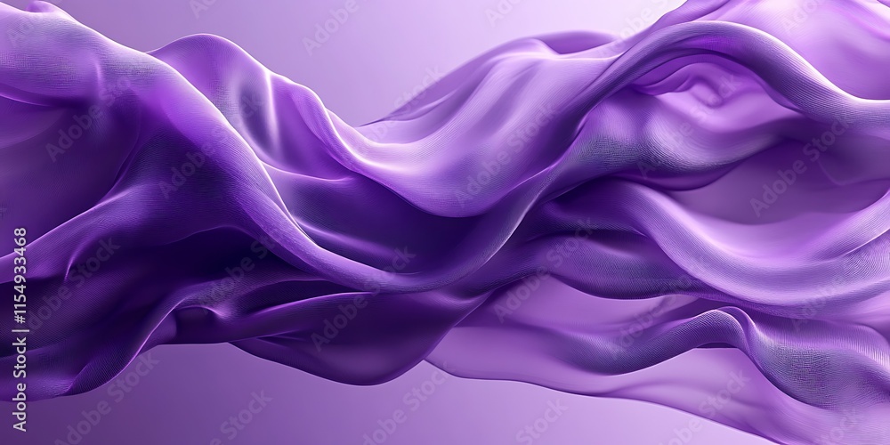 Obraz premium Abstract flowing purple fabric, elegant textile waves.