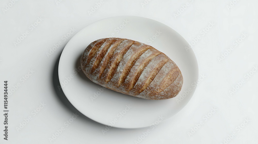 Sliced toast bread on a plate isolated on a white background Sliced toast bread on a plate isolated on a white background