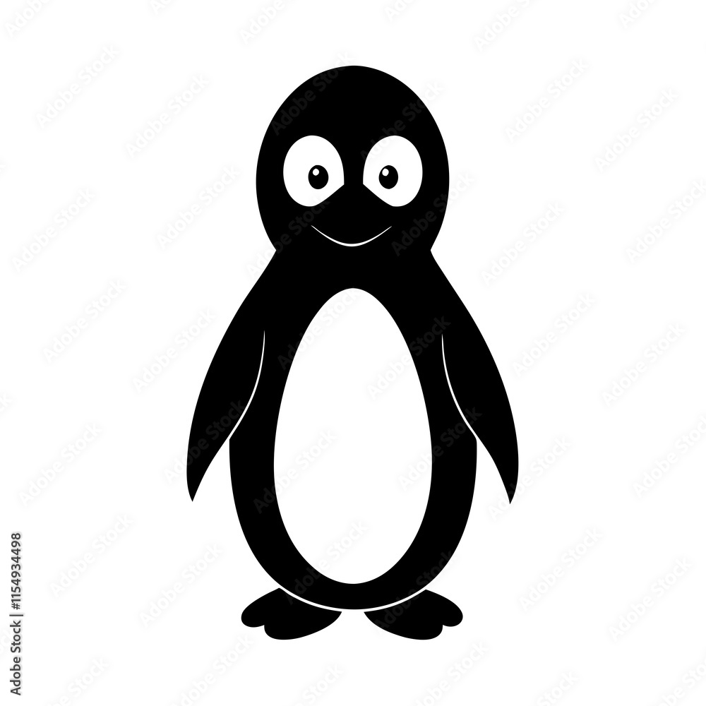 Fototapeta premium Penguin cartoon vector silhouette