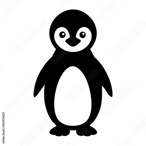 Penguin cartoon vector silhouette