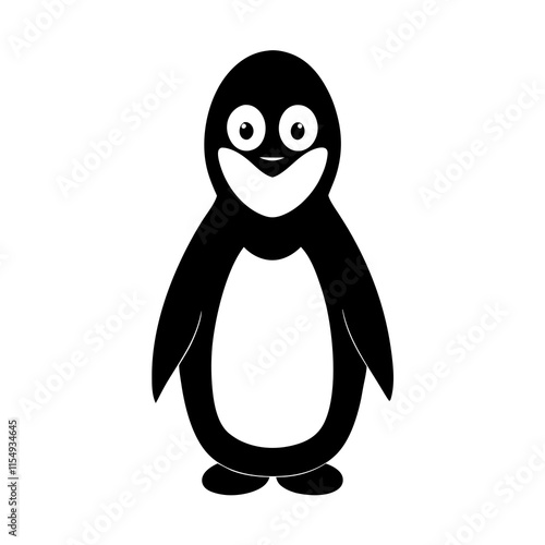 Penguin cartoon vector silhouette