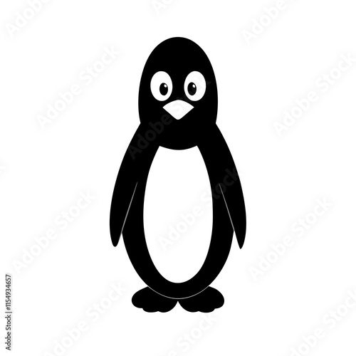 Penguin cartoon vector silhouette