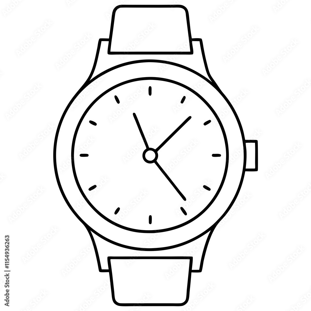 Minimalist Line Art Watch Design Sleek Dial & Clean Straps Minimalist Line Art Watch Design Sleek Dial & Clean Straps