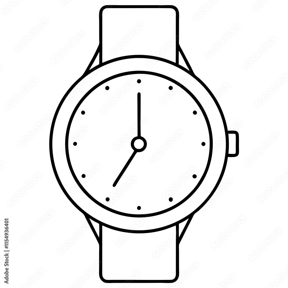Minimalist Line Art Watch Design Sleek Dial & Clean Straps Minimalist Line Art Watch Design Sleek Dial & Clean Straps