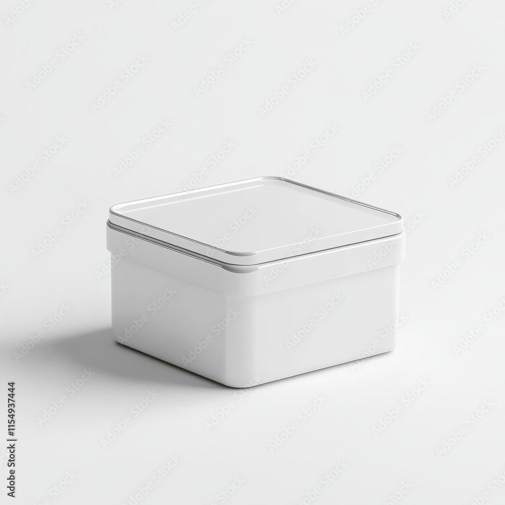 clean, modern white plastic storage box with square shape and lid, perfect for organizing various items in minimalist style. Ideal for home or office use clean, modern white plastic storage box with square shape and lid, perfect for organizing various items in minimalist style. Ideal for home or office use