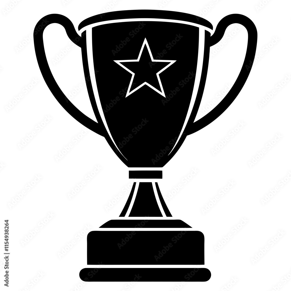 : Simple trophy silhouette vector art illustration : Simple trophy silhouette vector art illustration