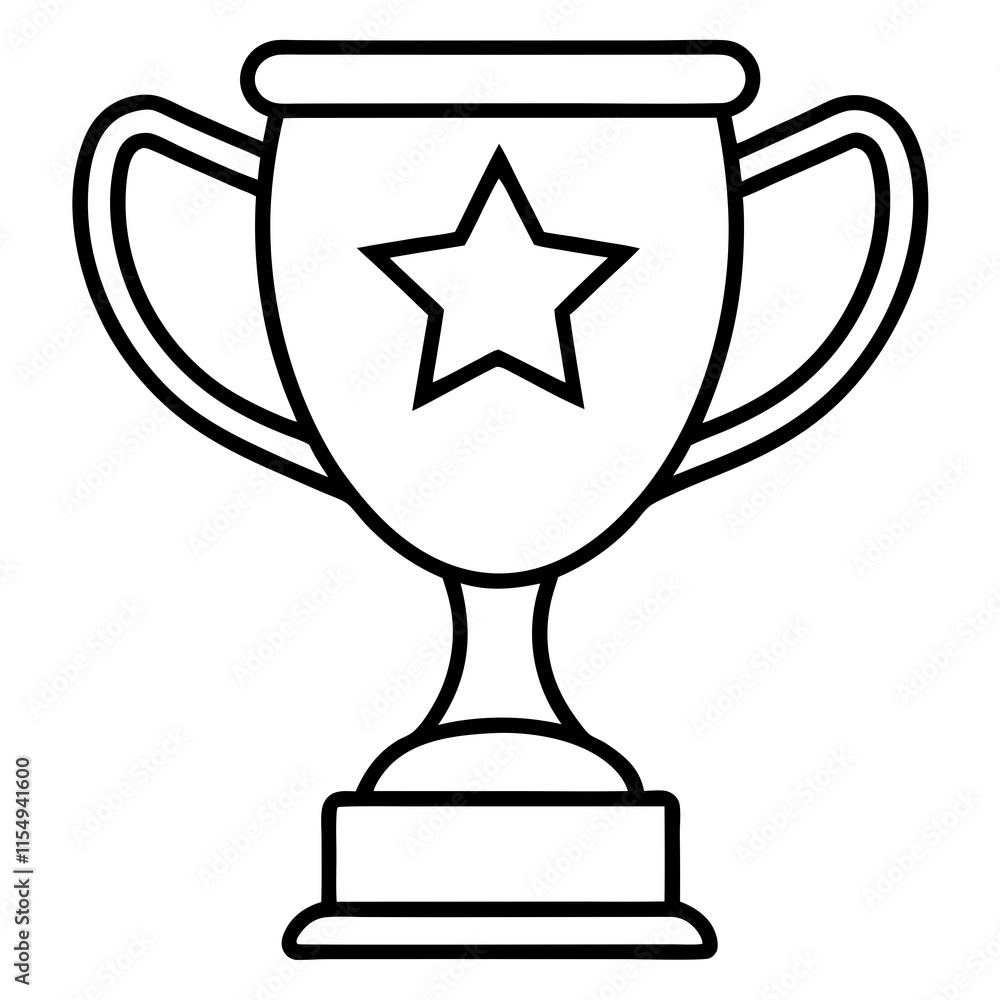 Trophy of Success Line Art Vector Design Trophy of Success Line Art Vector Design