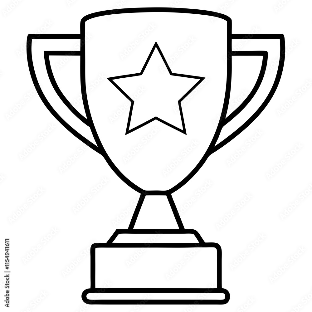 Trophy of Success Line Art Vector Design Trophy of Success Line Art Vector Design