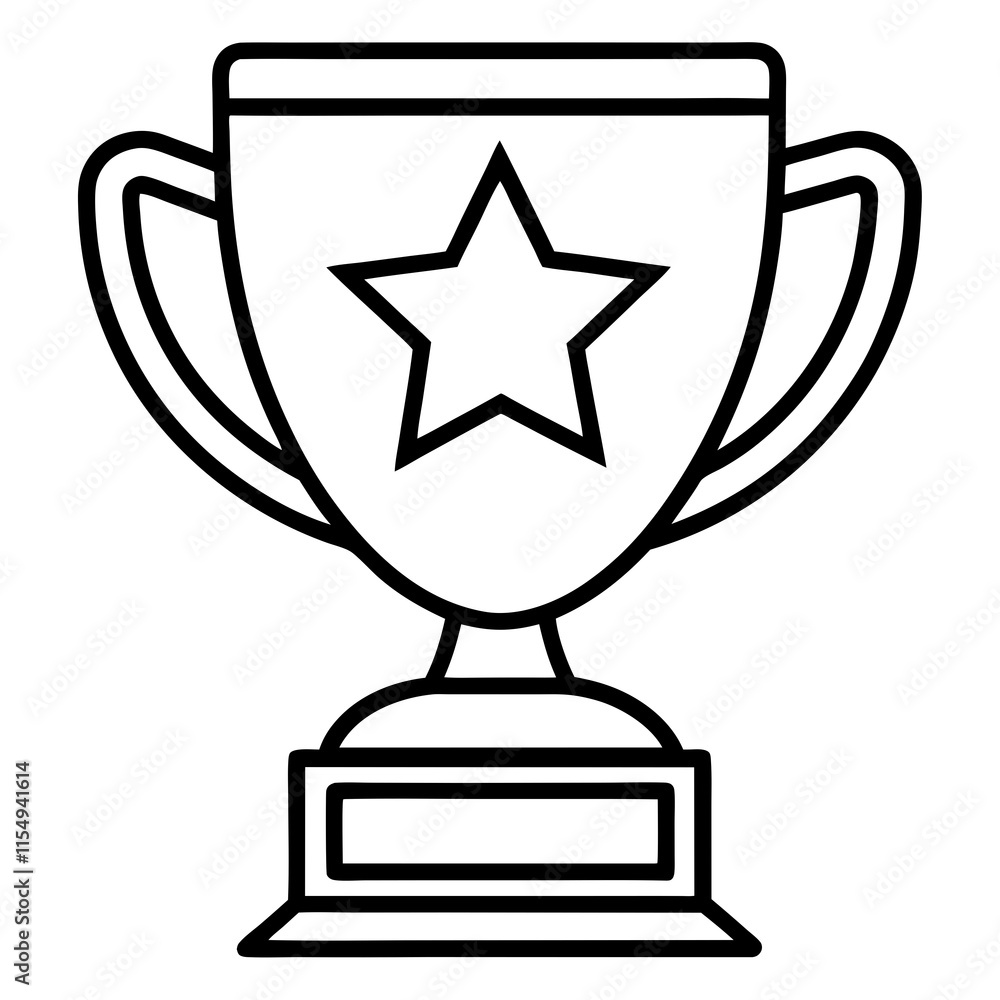Trophy of Success Line Art Vector Design Trophy of Success Line Art Vector Design