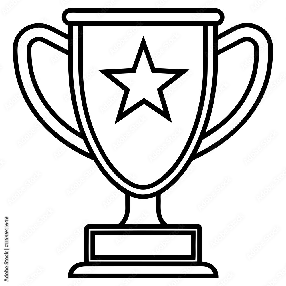 Trophy of Success Line Art Vector Design Trophy of Success Line Art Vector Design