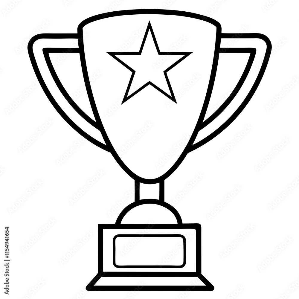 Trophy of Success Line Art Vector Design Trophy of Success Line Art Vector Design