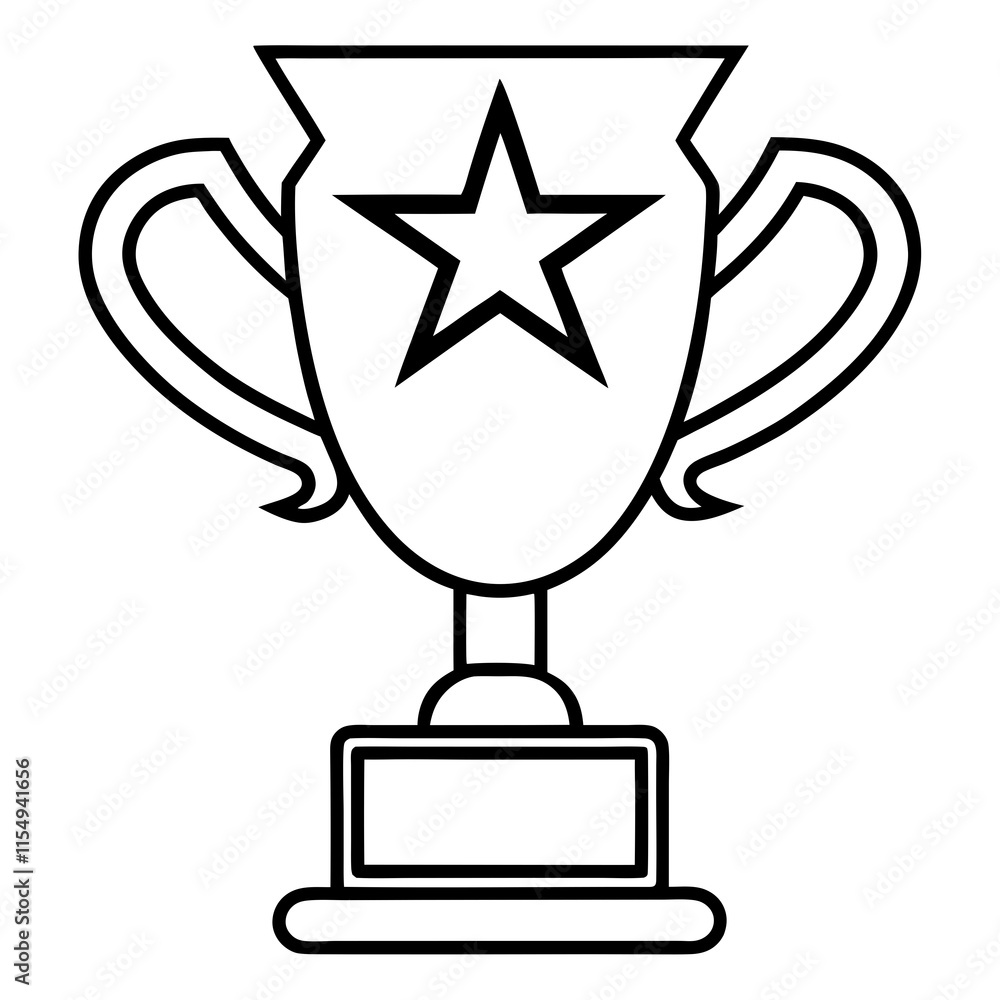 Trophy of Success Line Art Vector Design Trophy of Success Line Art Vector Design