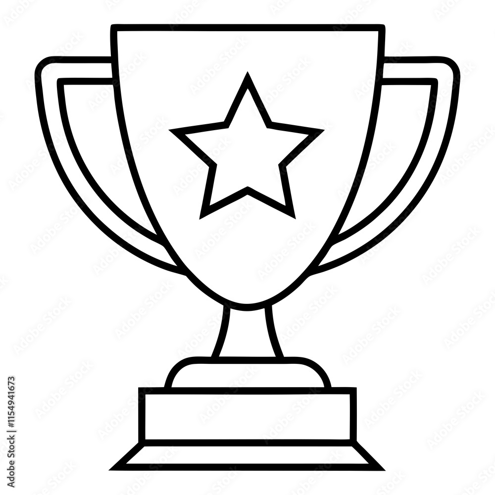 Trophy of Success Line Art Vector Design Trophy of Success Line Art Vector Design