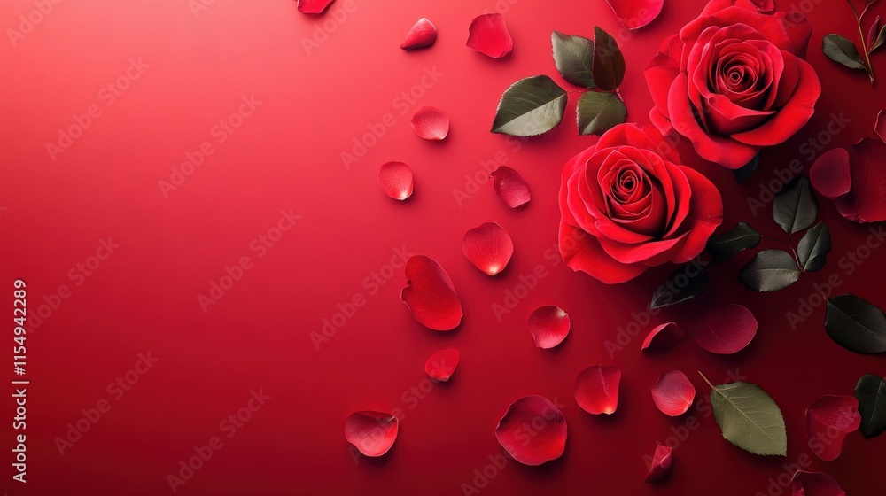 Valentine's Day or Wedding Background with Beautiful Roses. Concept for a romantic party invitation or love message. Premium and luxurious Ai-Generative. Valentine's Day or Wedding Background with Beautiful Roses. Concept for a romantic party invitation or love message. Premium and luxurious Ai-Generative.