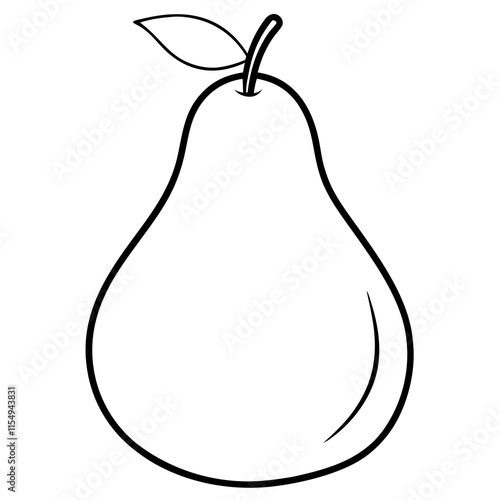 Pear line art art vector