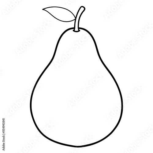 Pear line art art vector