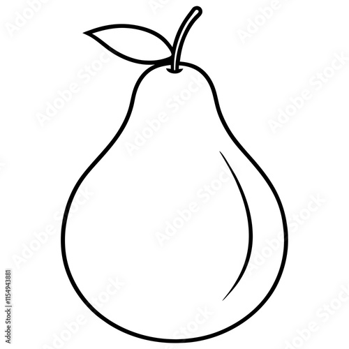 Pear line art art vector