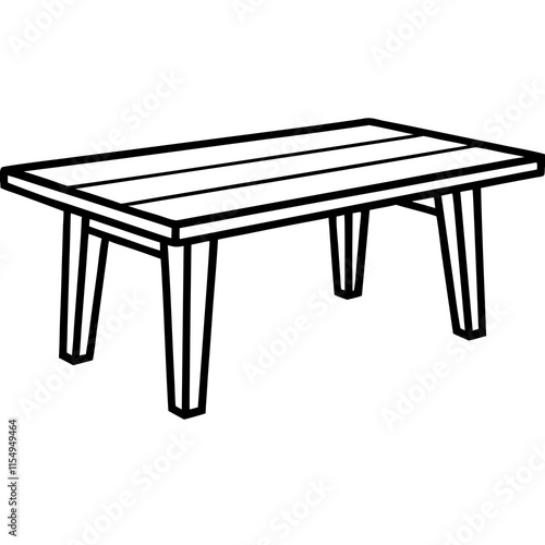 Wood Table Line Art Vector Design