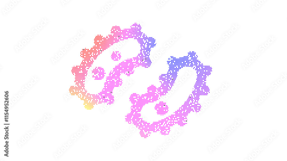 Icon bacteria is made up of LED square shapes. There are bright diodes and there are black dead diodes Icon bacteria is made up of LED square shapes. There are bright diodes and there are black dead diodes