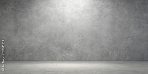Wallpaper Mural Empty room with a textured grey wall and floor illuminated by a single light source Torontodigital.ca