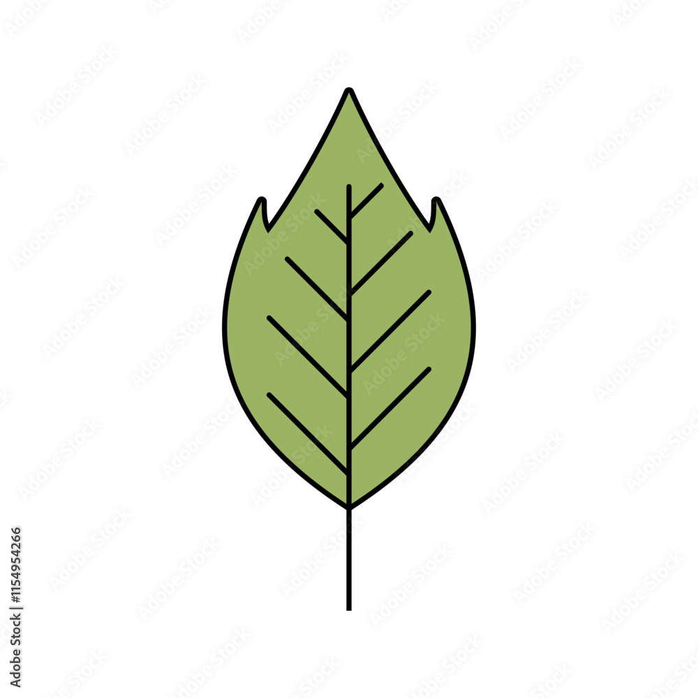 Green Leaf Icon Illustration, A single large green leaf, symbolizing nature and renewal. Perfect for Spring season themed designs Green Leaf Icon Illustration, A single large green leaf, symbolizing nature and renewal. Perfect for Spring season themed designs