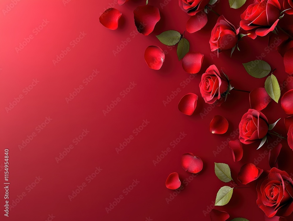 Valentine's Day or Wedding Background with Beautiful Roses. Concept for a romantic party invitation or love message. Premium and luxurious Ai-Generative. Valentine's Day or Wedding Background with Beautiful Roses. Concept for a romantic party invitation or love message. Premium and luxurious Ai-Generative.