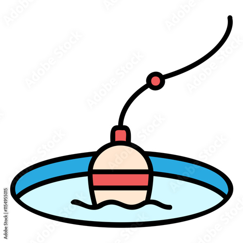 Illustration of Fishing Filled Icon Design