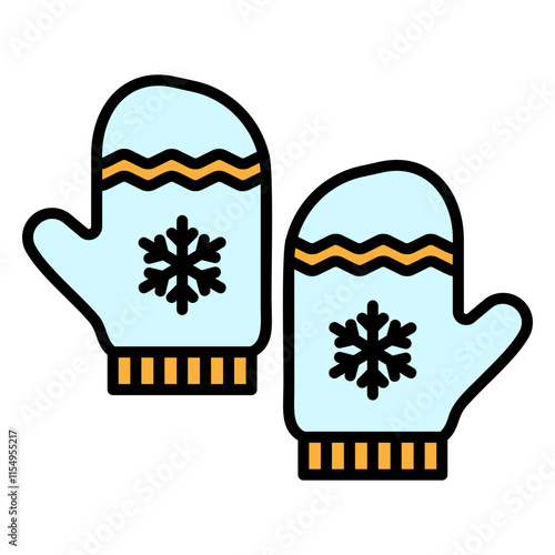 Illustration of Mitten Filled Icon Design