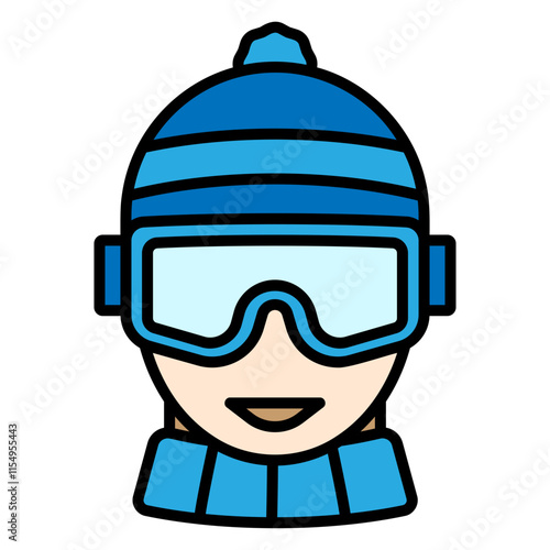 Illustration of Ski Avatar Filled Icon Design