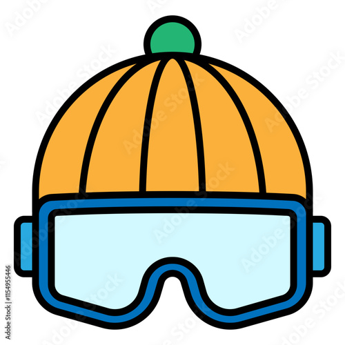 Illustration of Ski Goggle Filled Icon Design