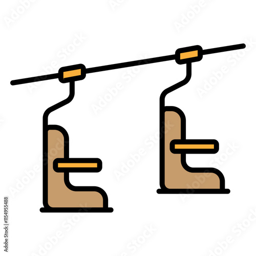 Illustration of Ski Lift Filled Icon Design