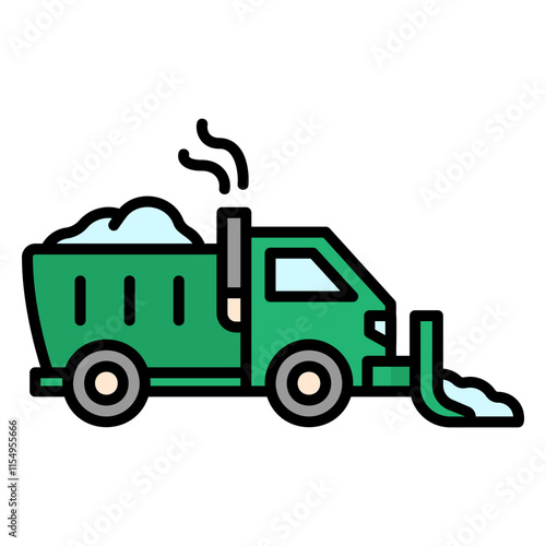 Illustration of Snowplow Filled Icon Design