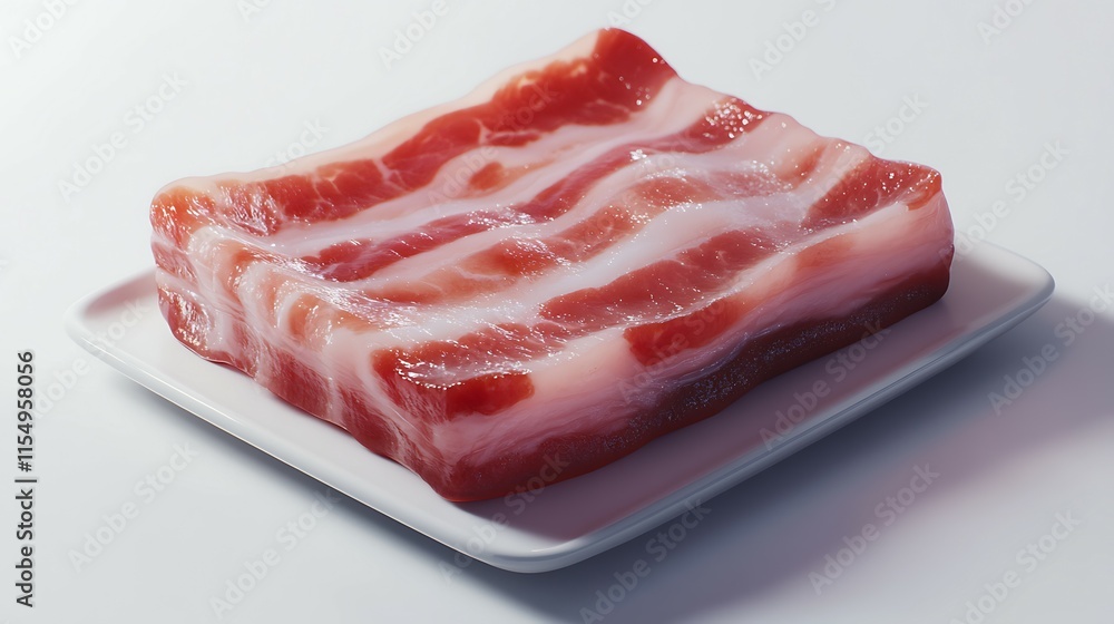 Piece of smoked bacon isolated on white background. Clipping Path Piece of smoked bacon isolated on white background. Clipping Path