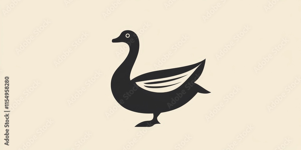 Fototapeta premium The logo or emblem representing a goose, which is an animal and a type of bird, is often referred to as the goose logo or goose symbol.