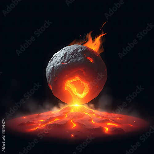 Wallpaper Mural Burning Fireball in Space Torontodigital.ca