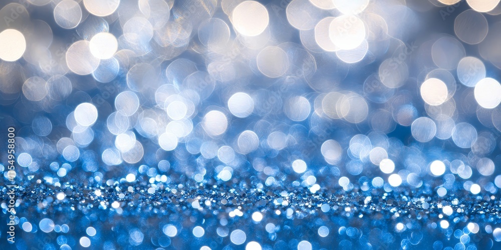 Abstract blur of blue and silver glittering shine light bulbs creates a festive background. This blue and silver glittering display enhances the Christmas wallpaper decorations for holiday Abstract blur of blue and silver glittering shine light bulbs creates a festive background. This blue and silver glittering display enhances the Christmas wallpaper decorations for holiday